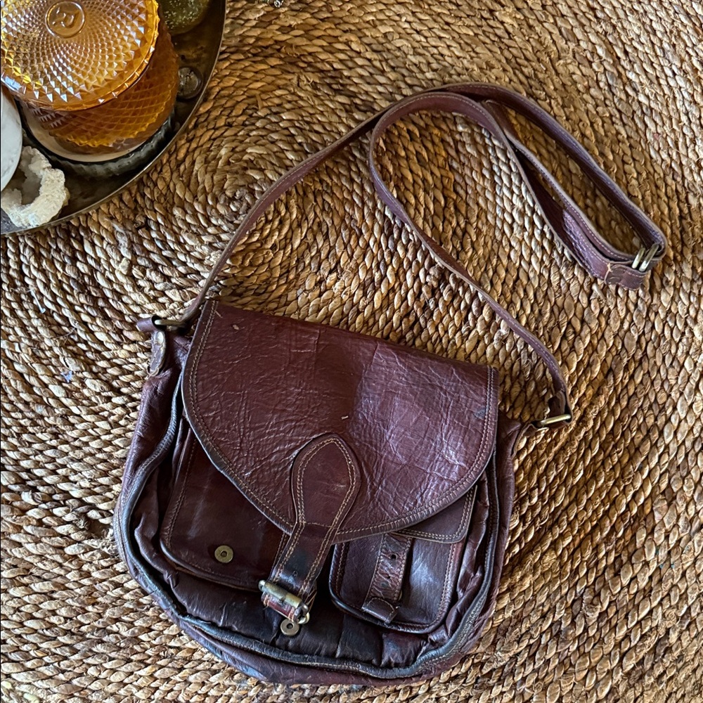 Brown Leather Crossbody Bag